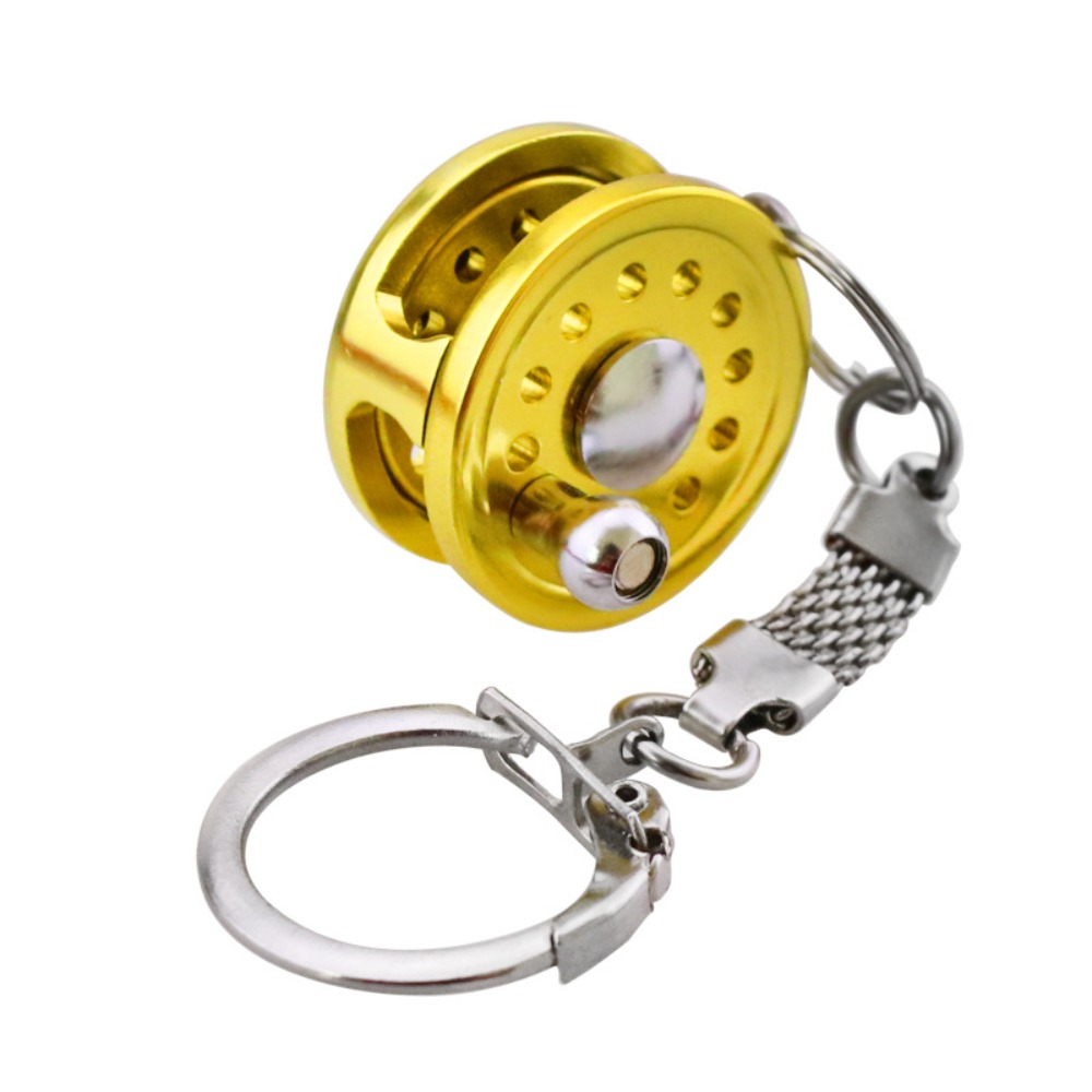 Reel Bag - Gouden Zilveren Viswiel Sleutelhanger Hangende Ornament