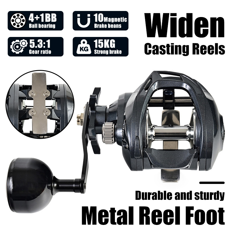 Trolling Reel - Brede behuizing, grote capaciteit, lange werpafstand,